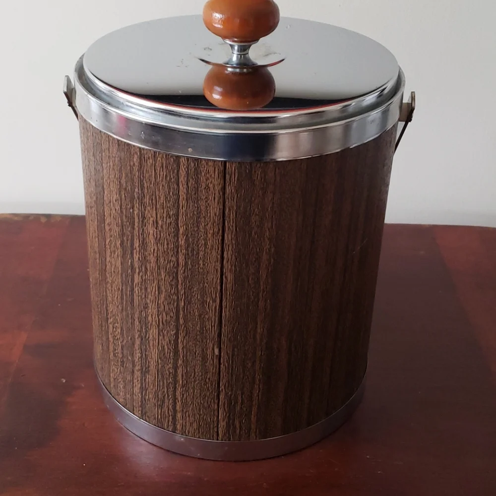 Vintage Kromex Ice Bucket & Vollrath Tongs